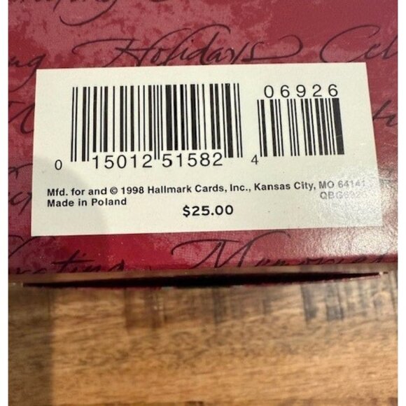 Pink Poinsettias Blown Glass Hallmark Crown Reflections Ornament 1998 Vintage - Picture 9 of 9